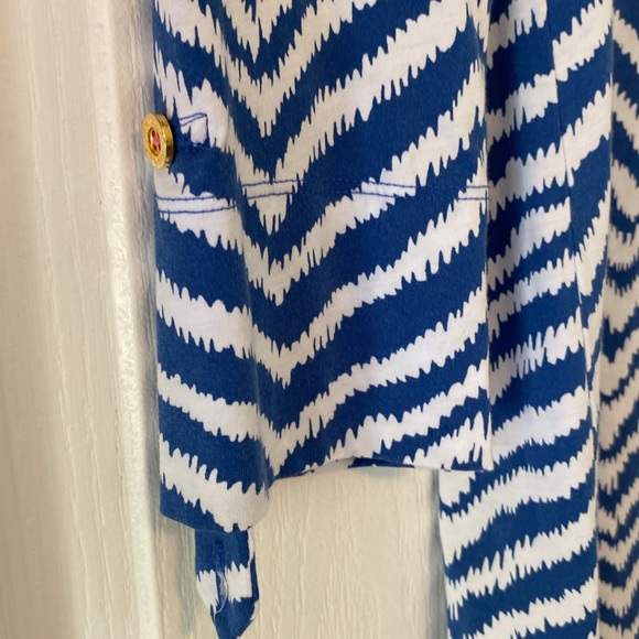Lilly Pulitzer Blue and White Chevron Dress - Picture 5 of 9
